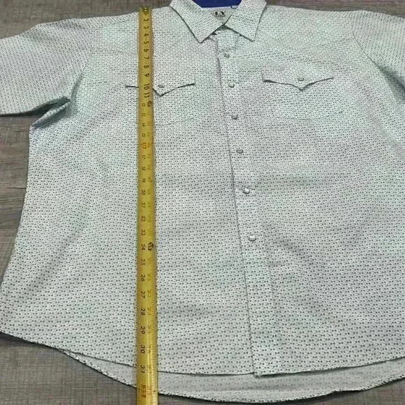 Ely Cattleman Western Cowboy Short Sleeve Button up Shirt Pearl Snap Classic XL - Picture 8 of 12